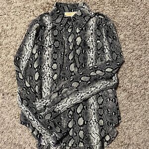 NWT Michael Kors Snakeskin Print Button-Up Shirt